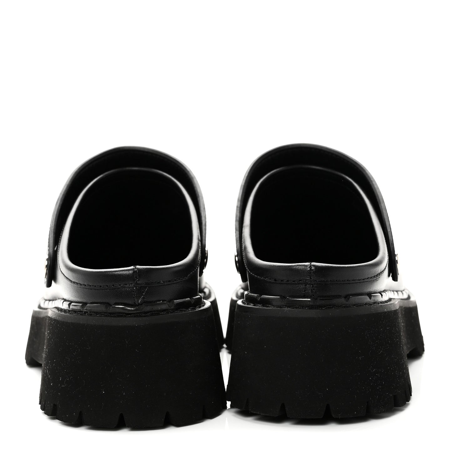 Calfskin Womens Horsebit Platform Mules 39 Black