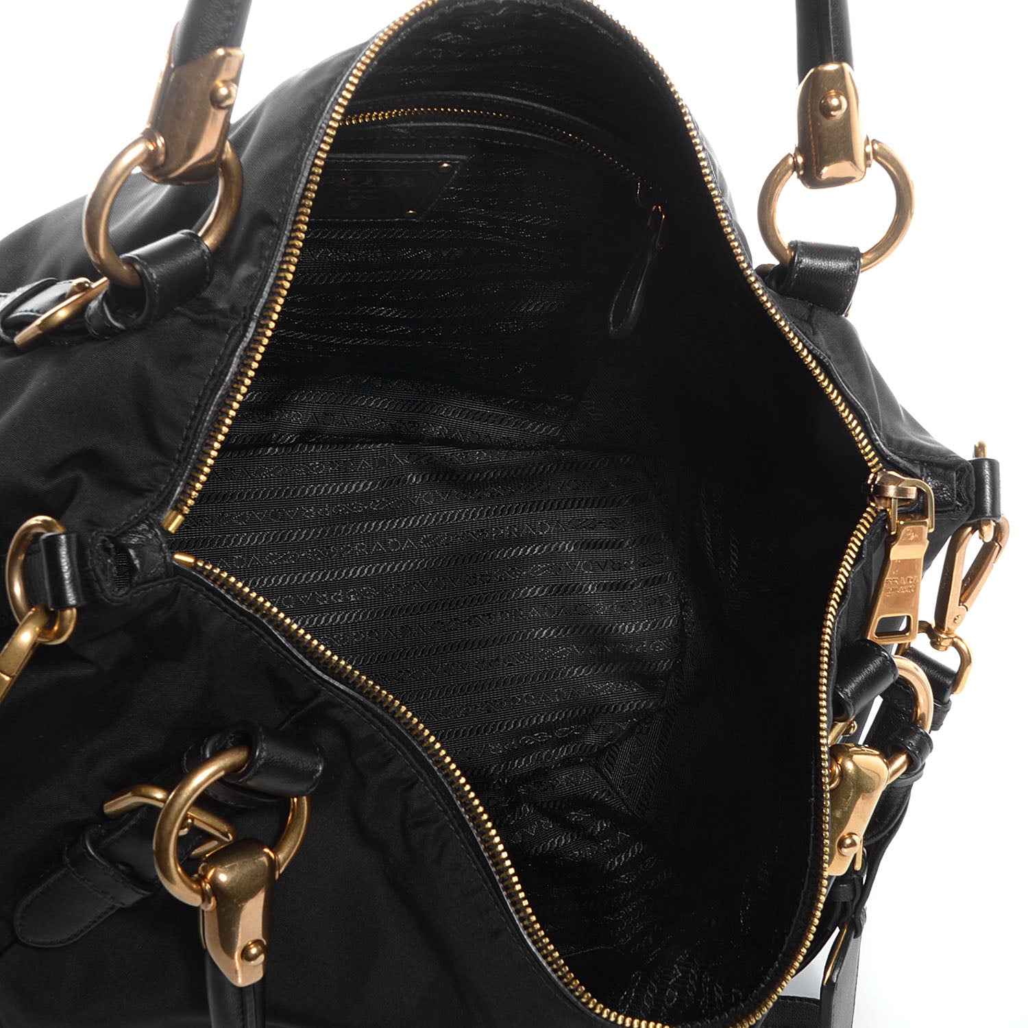 Prada Tessuto Nylon Nappa Shoulder Bag Nero Black 5 of 10