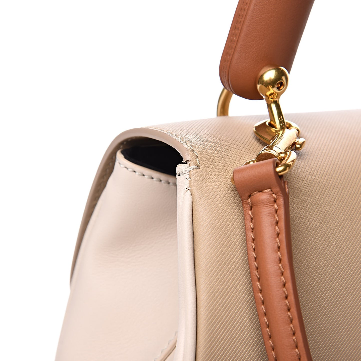 Trench Calfskin Medium DK88 Top Handle Bag Honey Limestone
