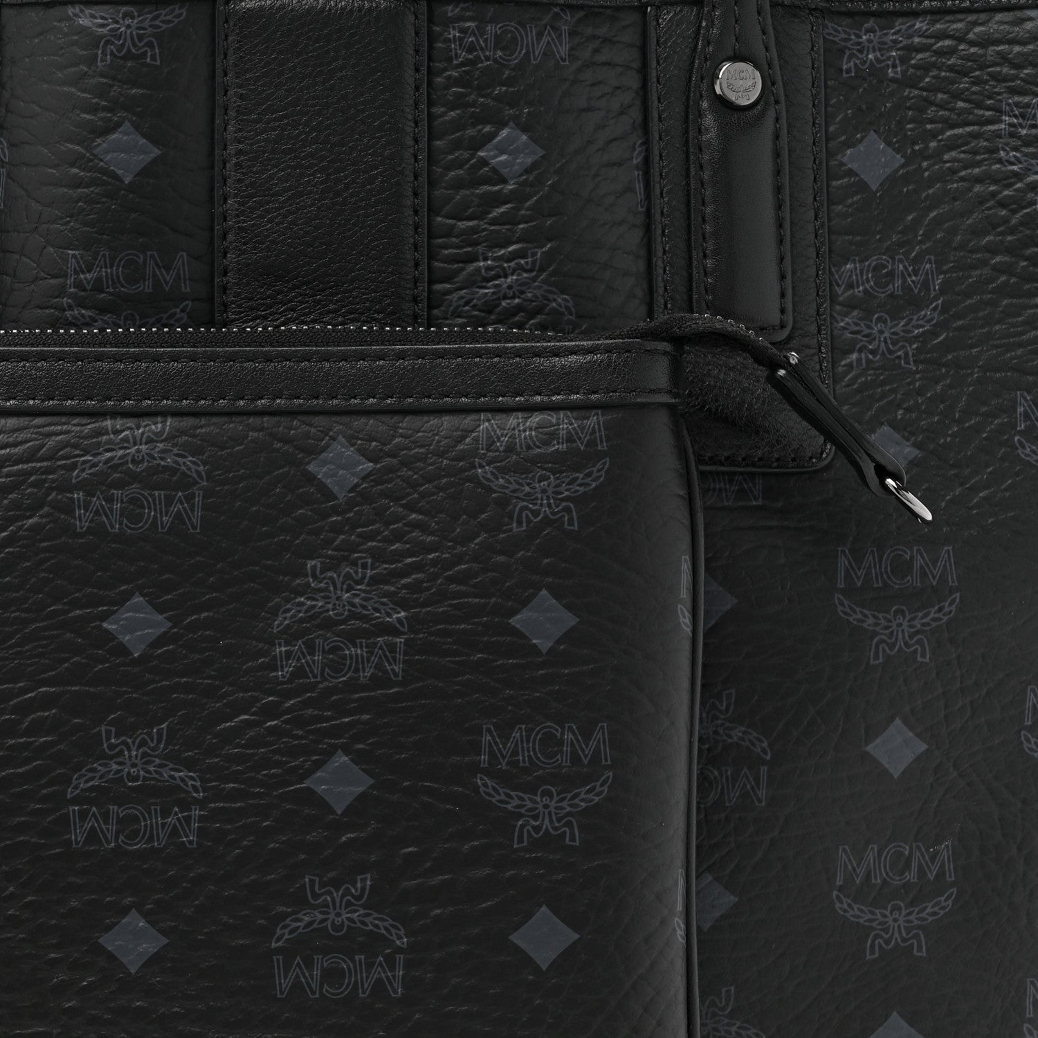 MCM Visetos Medium Liz Reversible Shopper Tote Black 13 of 24
