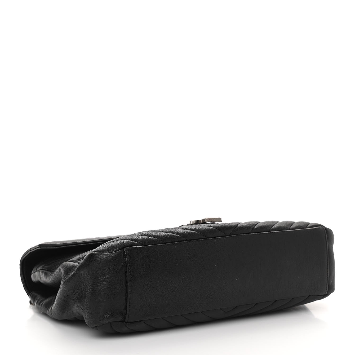 Saint Laurent Sheepskin Matelasse Chevron Monogram Large College Satchel Black 4 of 10