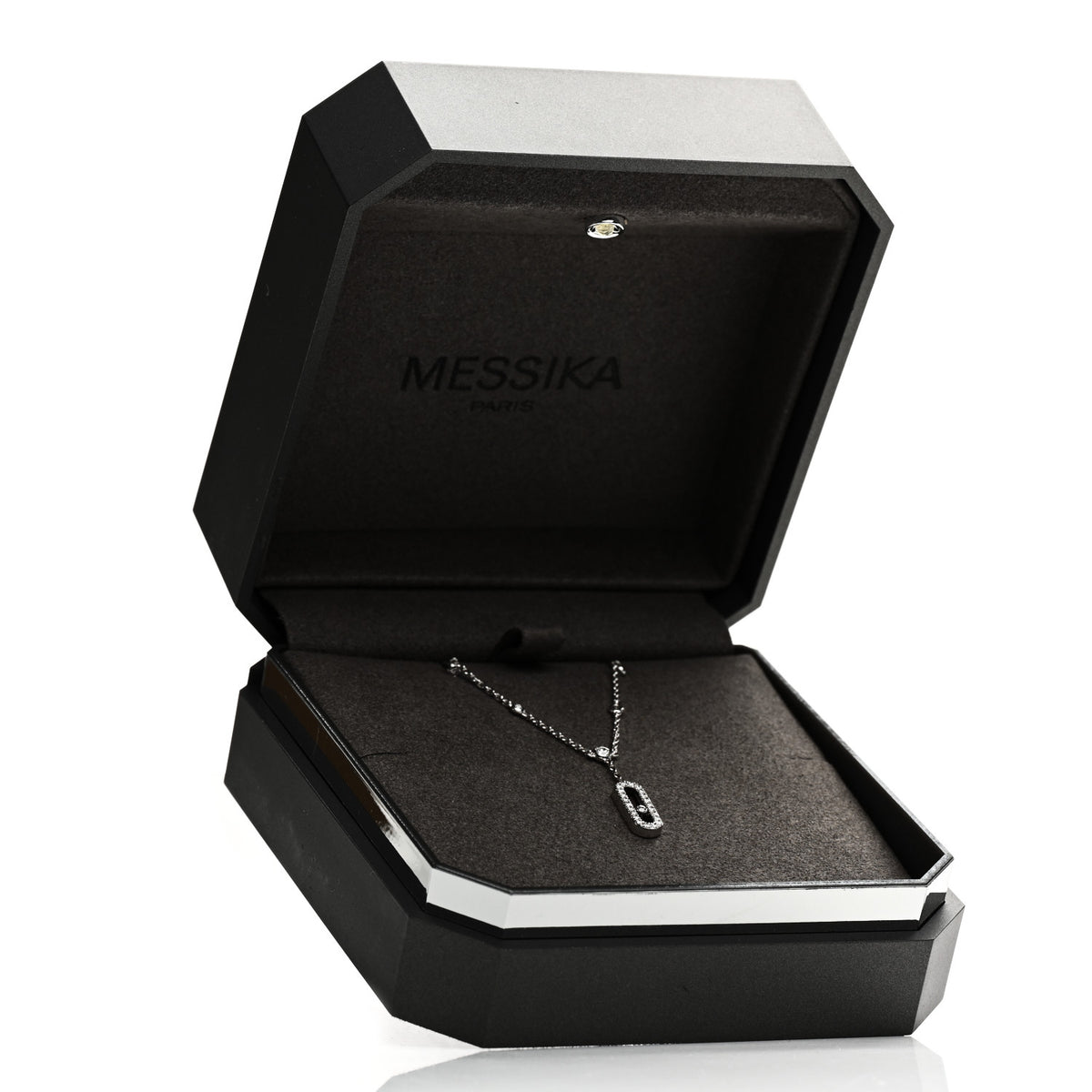 18K White Gold Diamond Move Uno Pave Anklet