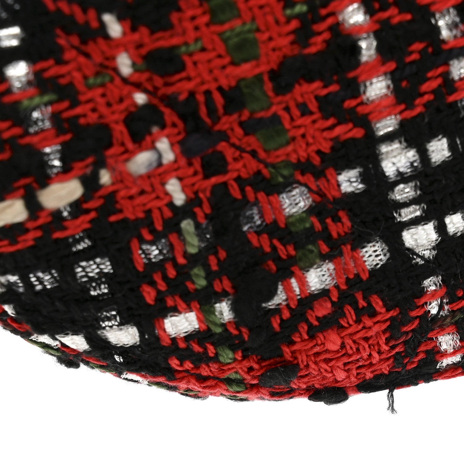 Chanel Tweed Quilted Chanel 19 Round Clutch With Chain  Red Black White Green 11 of 11