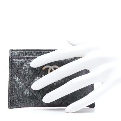 Chanel Iridescent Caviar Quilted Card Holder Black 2 of 8