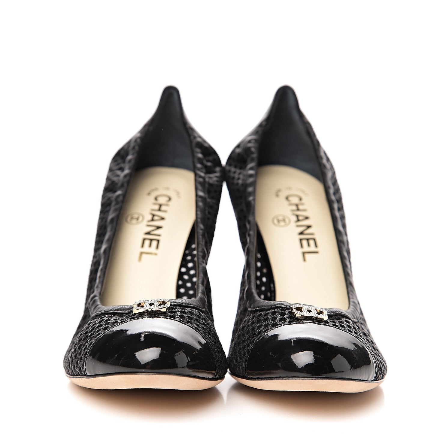 Mesh CC Pearl Pumps 38 Black