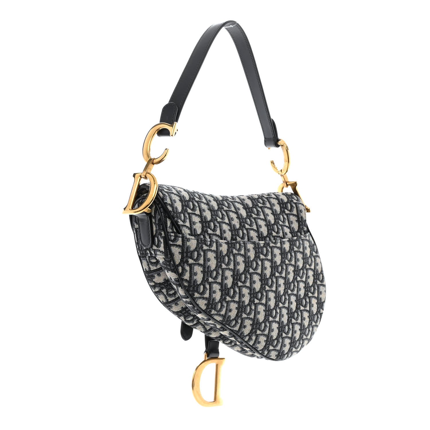 Christian Dior Oblique Saddle Bag Blue 3 of 10