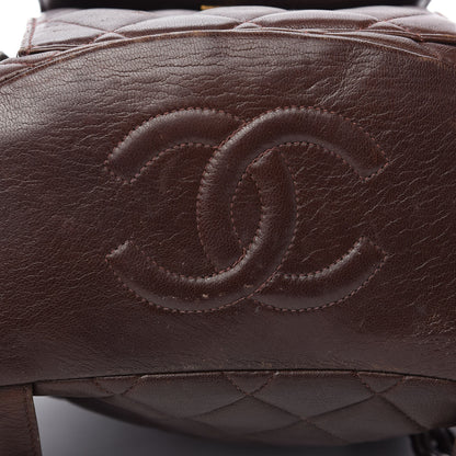 Chanel Lambskin Quilted Backpack Brown 12 of 16