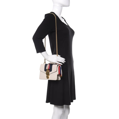 Gucci Calfskin Mini Sylvie Chain Shoulder Bag White 2 of 15