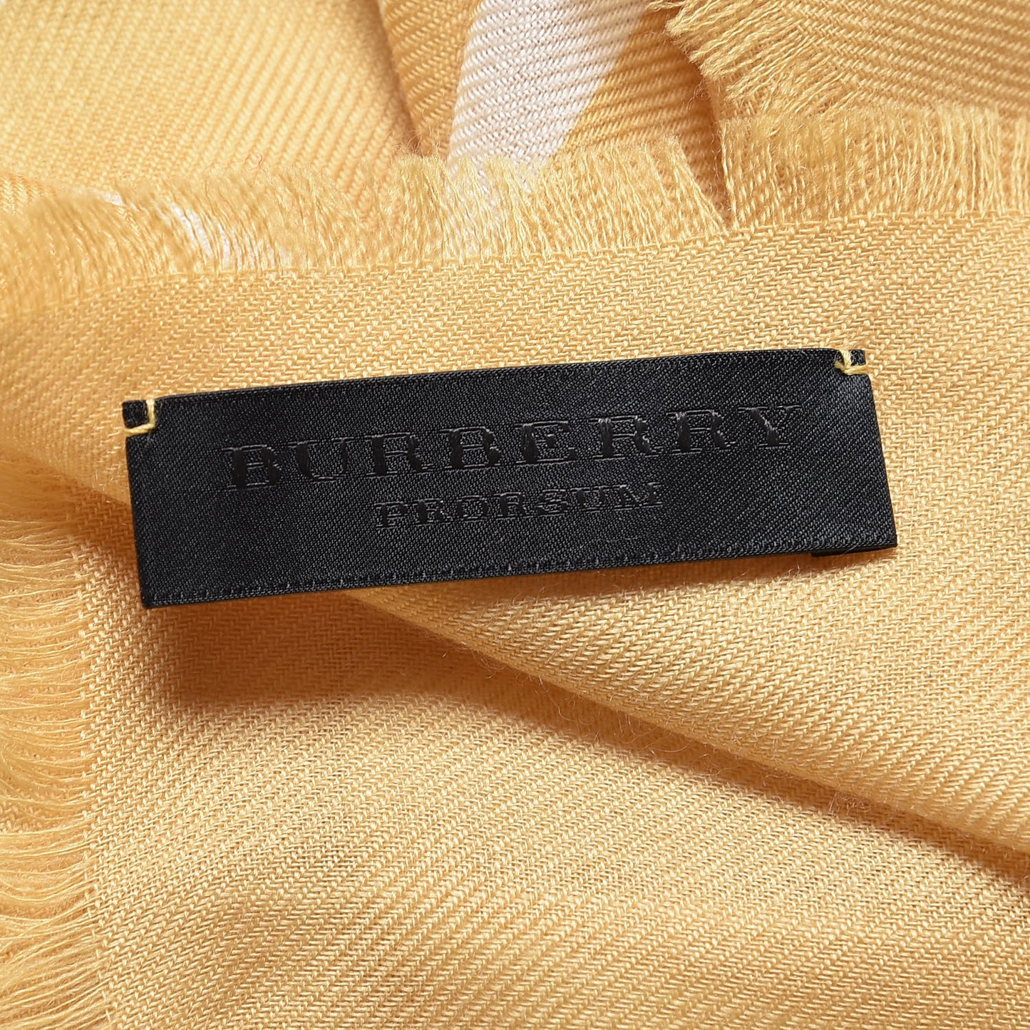 Cashmere The Writer Print Fringe Scarf Yellow