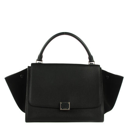 Celine Drummed Calfskin Suede Medium Trapeze Black 1 of 7