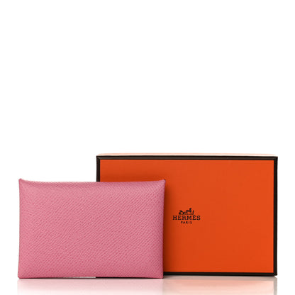 Hermes Epsom Calvi Card Case 5P Pink 9 of 9