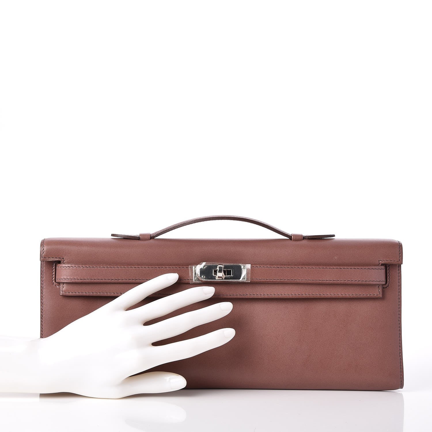 Hermes Tadelakt Kelly Cut Clutch Pochette Griolet 3 of 23