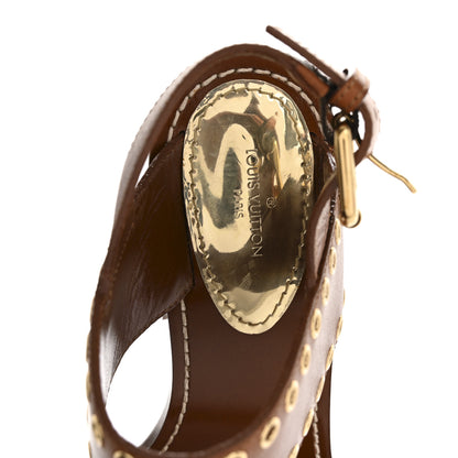 Louis Vuitton Calfskin Monogram Passenger Sandals 38 Cognac 7 of 10