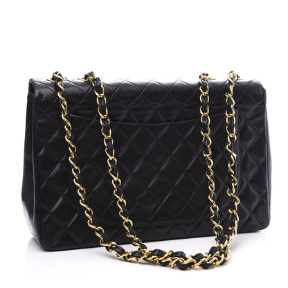 Chanel Lambskin Quilted XL Jumbo Single Flap Black 2 of 11