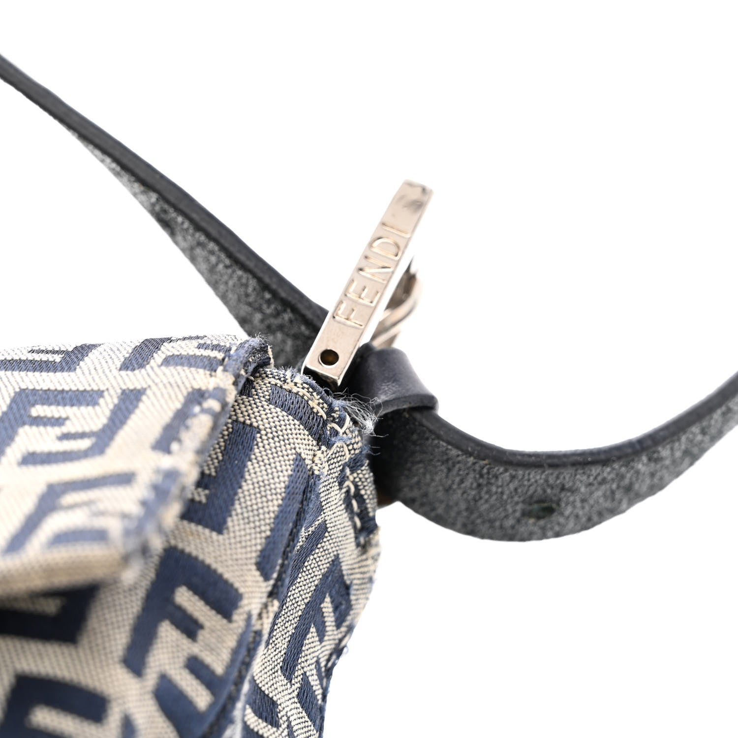 Fendi Zucchino Baguette Navy 12 of 14