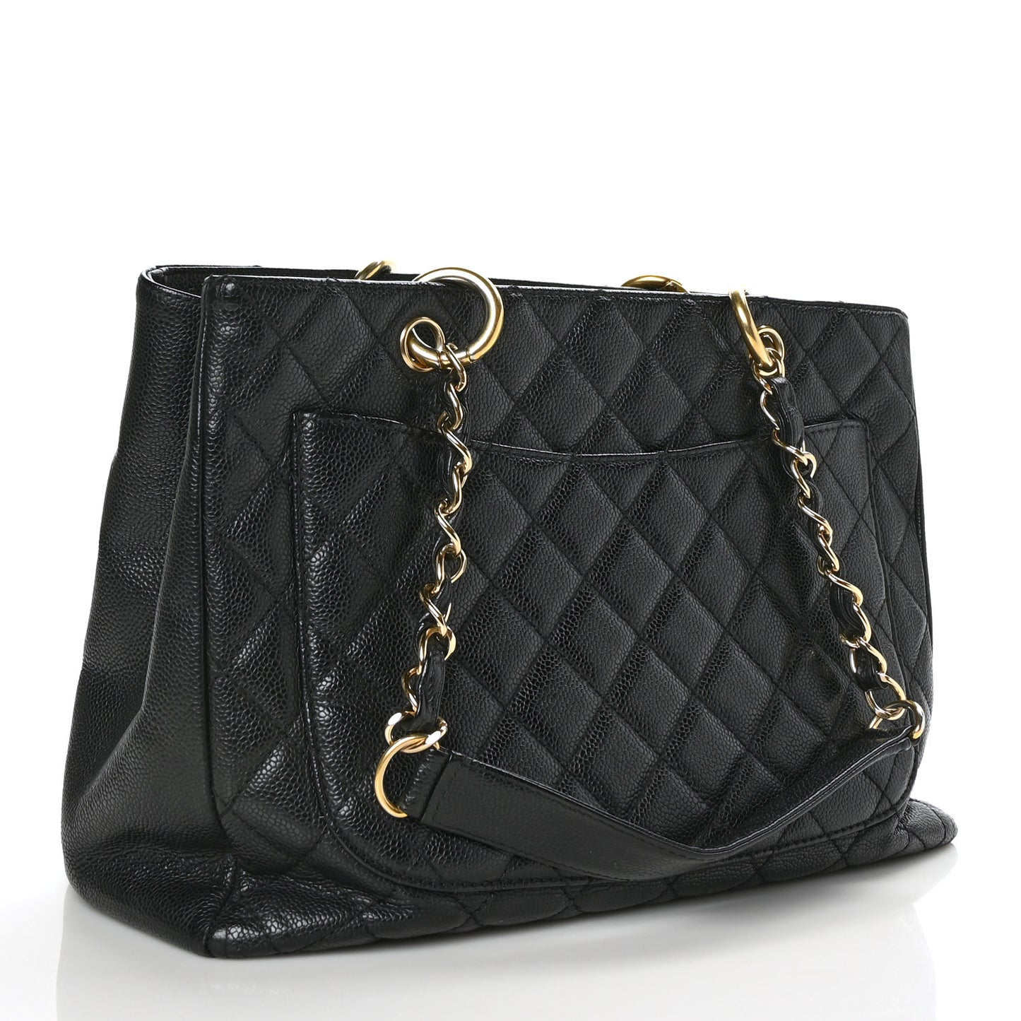 Caviar Quilted Grand Shopping Tote GST Black