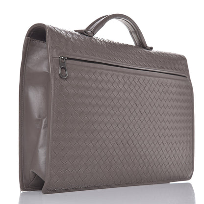 Bottega Veneta Light Calf Intrecciato Briefcase Steel 3 of 13