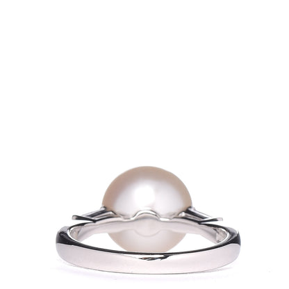 Mikimoto Platinum Diamond Akoya Pearl 10mm Ring 48 4.25 4 of 5