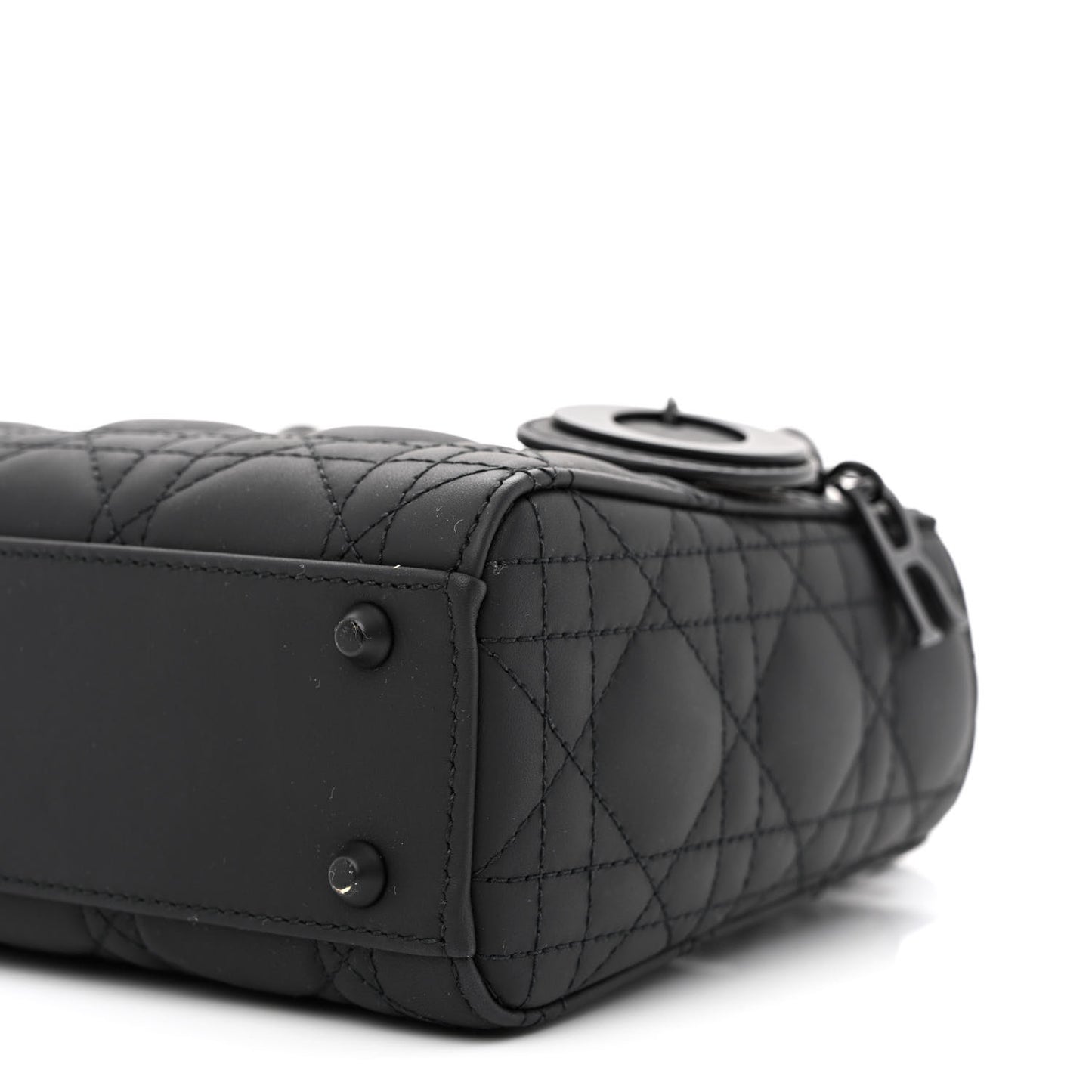 Ultra Matte Calfskin Cannage Mini Lady Dior Black