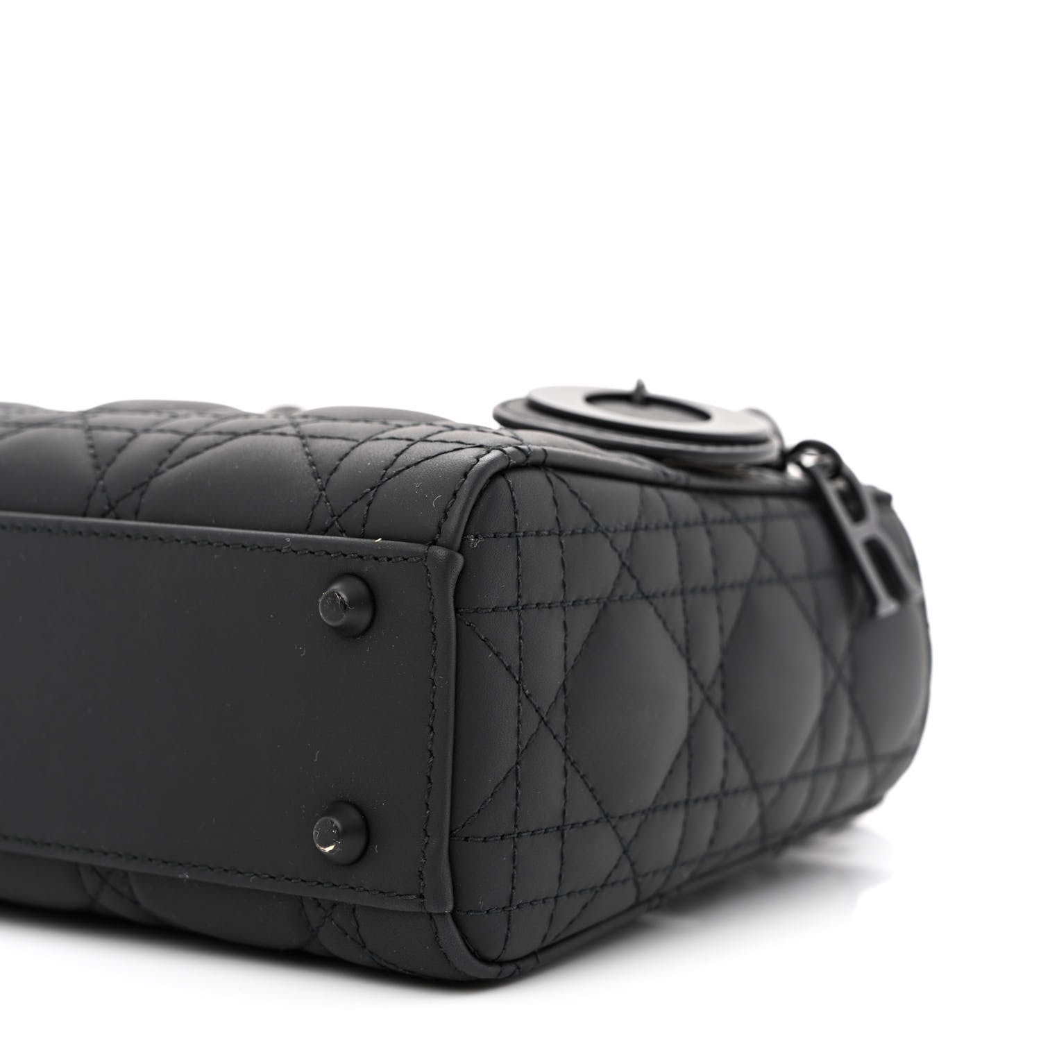 Christian Dior Ultra Matte Calfskin Cannage Mini Lady Dior Black 10 of 11