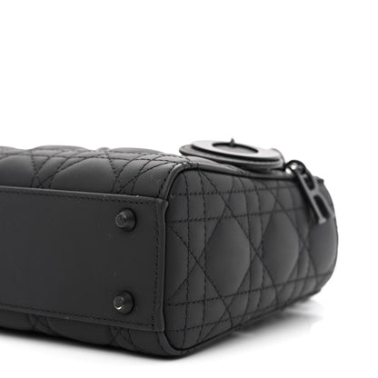 Christian Dior Ultra Matte Calfskin Cannage Mini Lady Dior Black 10 of 11