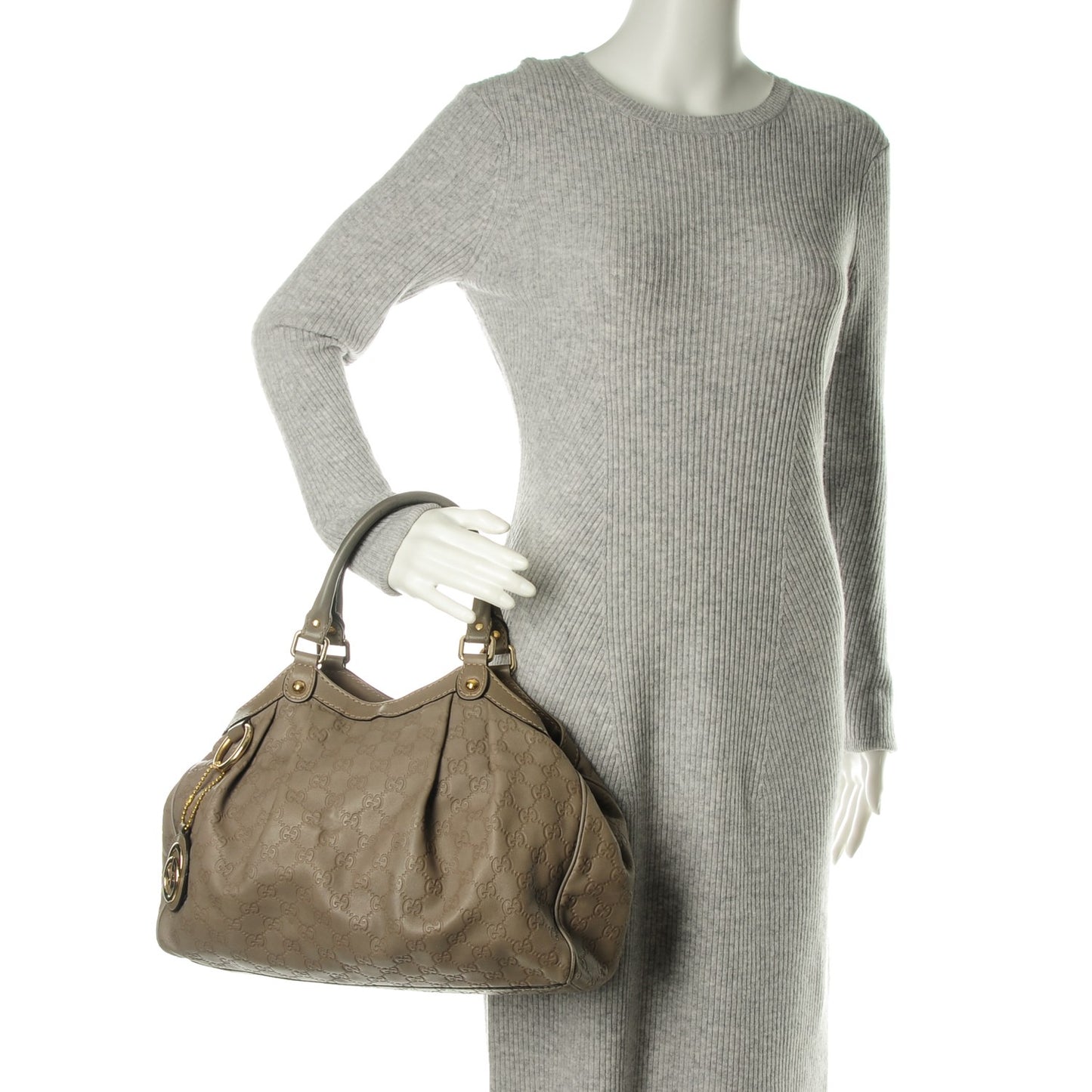 Guccissima Medium Sukey Tote Taupe