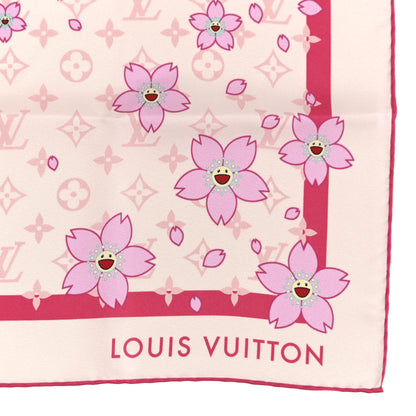 Louis Vuitton LV X TM Silk Monogram Cherry Blossom Square 70 Scarf Pink 2 of 3