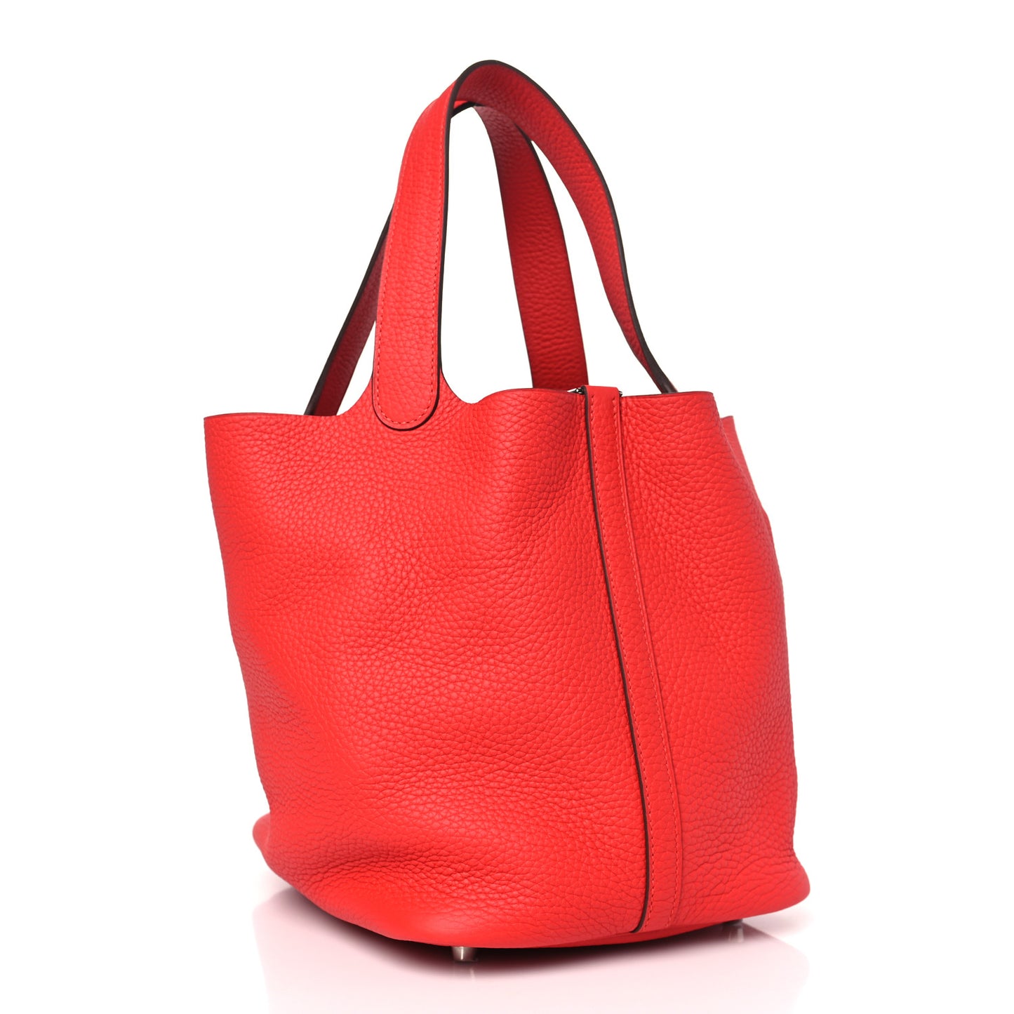 Taurillon Clemence Picotin Lock 22 MM Rouge Casaque