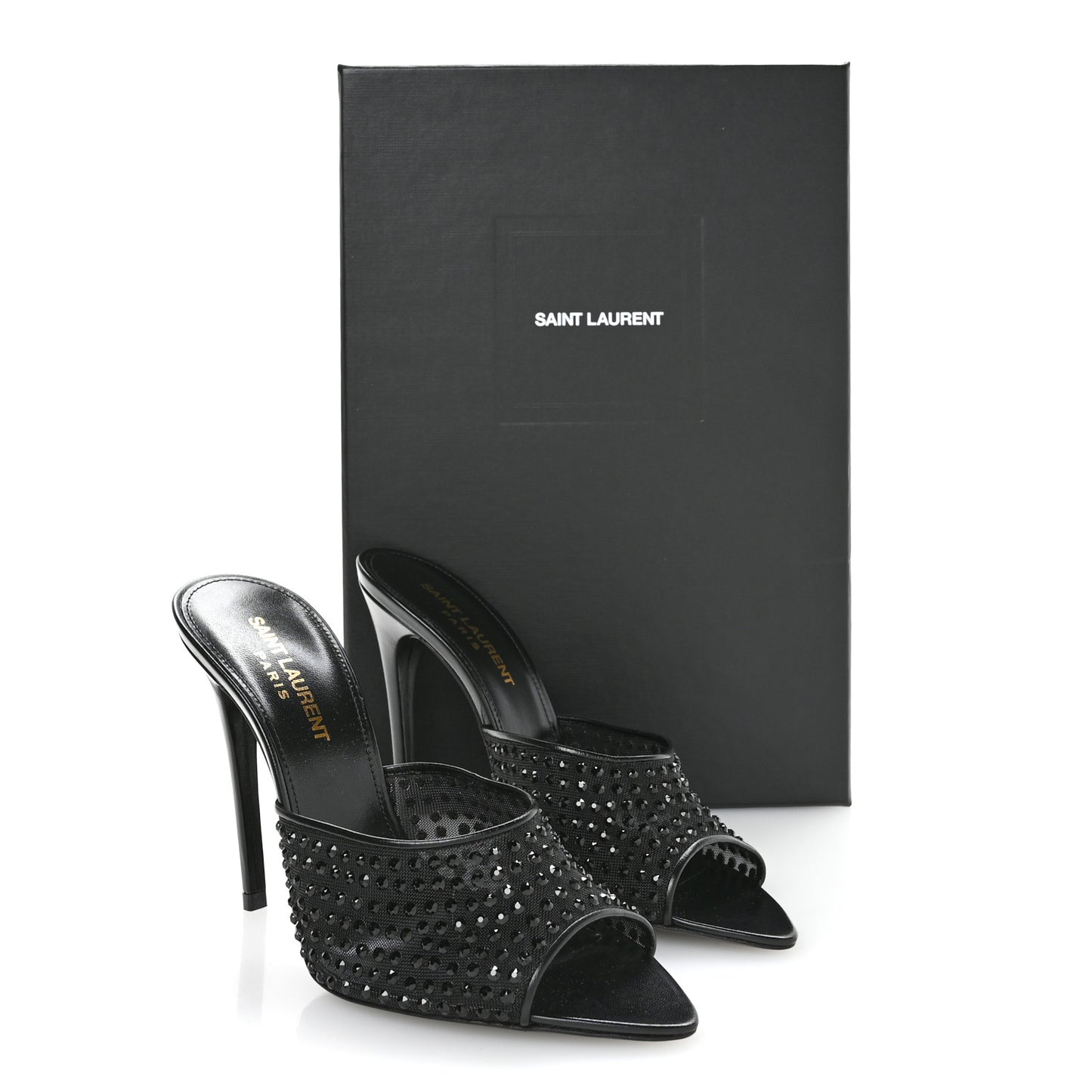Tulle Strass Gippy 110 Mule Sandals 36.5 Black