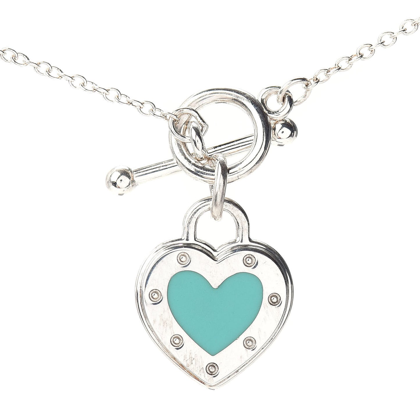 Sterling Silver Enamel Return to Tiffany Love Heart Necklace Blue