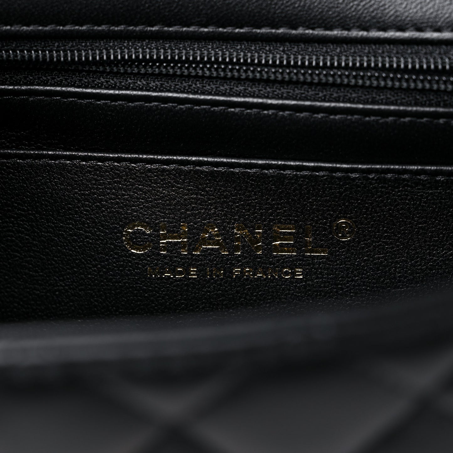 Lambskin Quilted Mini Top Handle Rectangular Flap Black