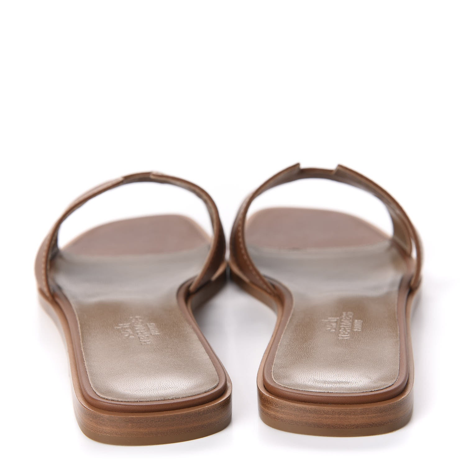 Hermes Box Calfskin Oran Sandals 37.5 Gold 6 of 10