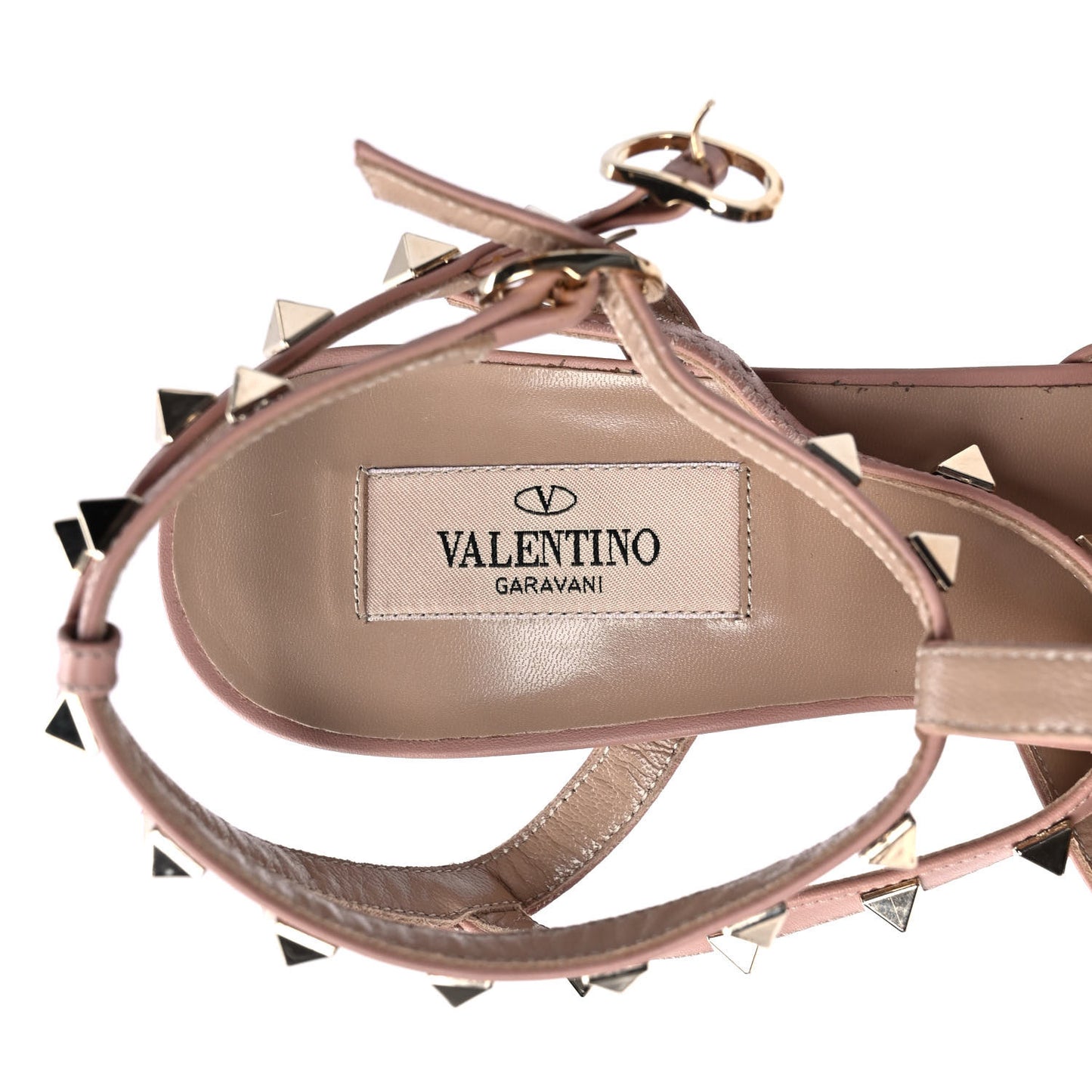 Pebbled Calfskin Rockstud Ankle Strap 65mm Pumps 39 Skin Sorbet