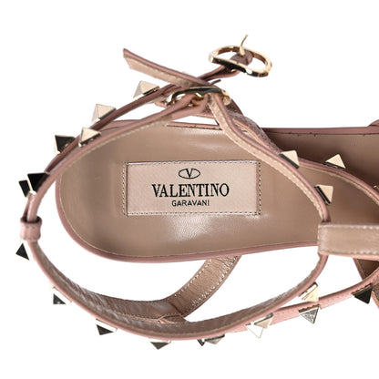 Valentino Garavani Pebbled Calfskin Rockstud Ankle Strap 65mm Pumps 39 Skin Sorbet 7 of 7