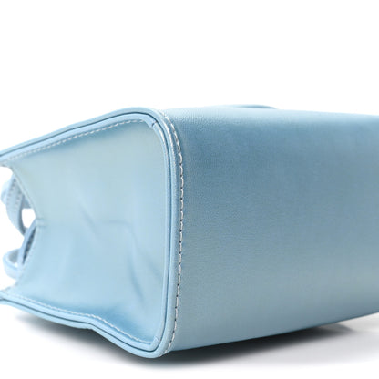 Telfar Metallic Vegan Leather Small Shopping Bag Blue Ray 9 of 10