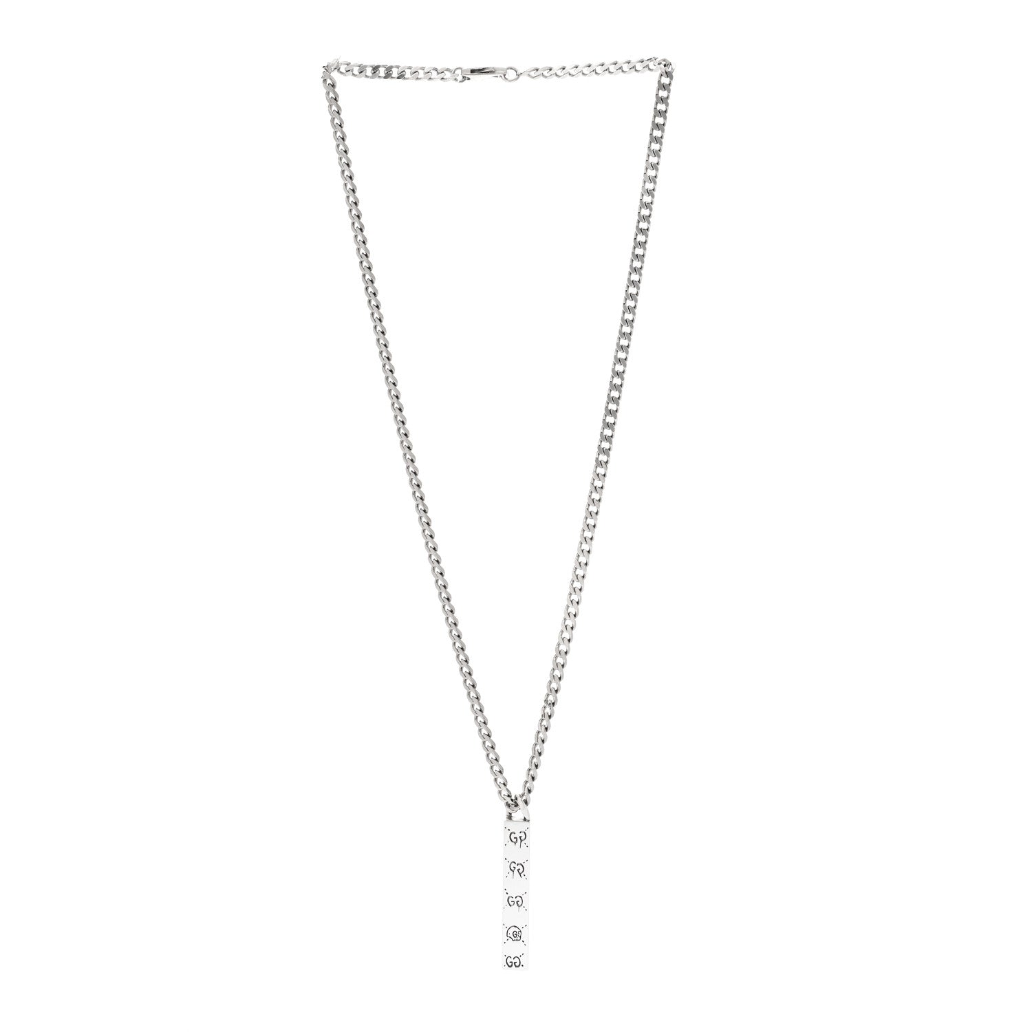Gucci Sterling Silver Gucci Ghost Bar Pendant Necklace 2 of 5