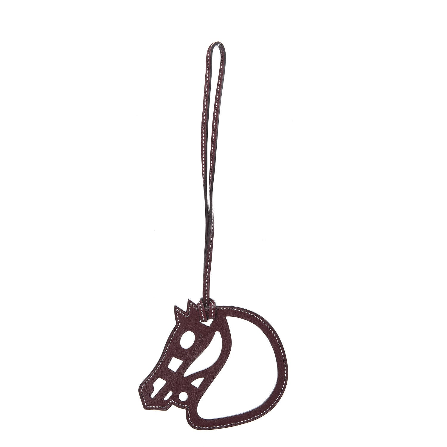 Hermes Swift Paddock Cheval Horse Bag Charm Bordeaux 1 of 3
