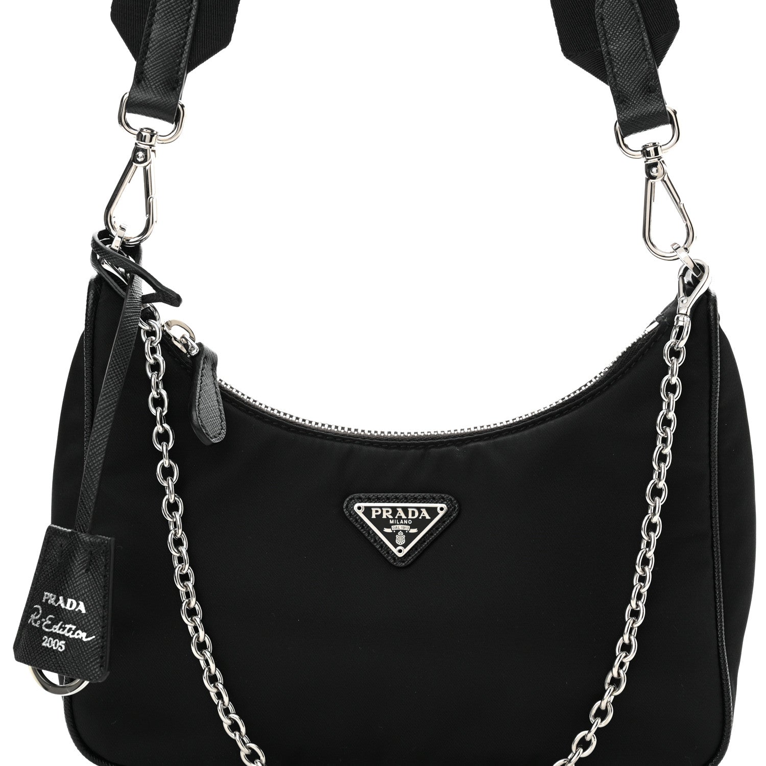 Prada Nylon Re-Edition 2005 Shoulder Bag Black 8 of 11