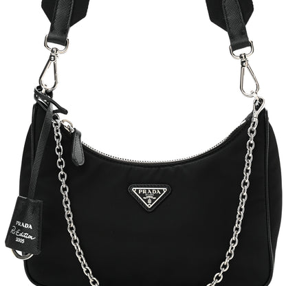 Prada Nylon Re-Edition 2005 Shoulder Bag Black 8 of 11