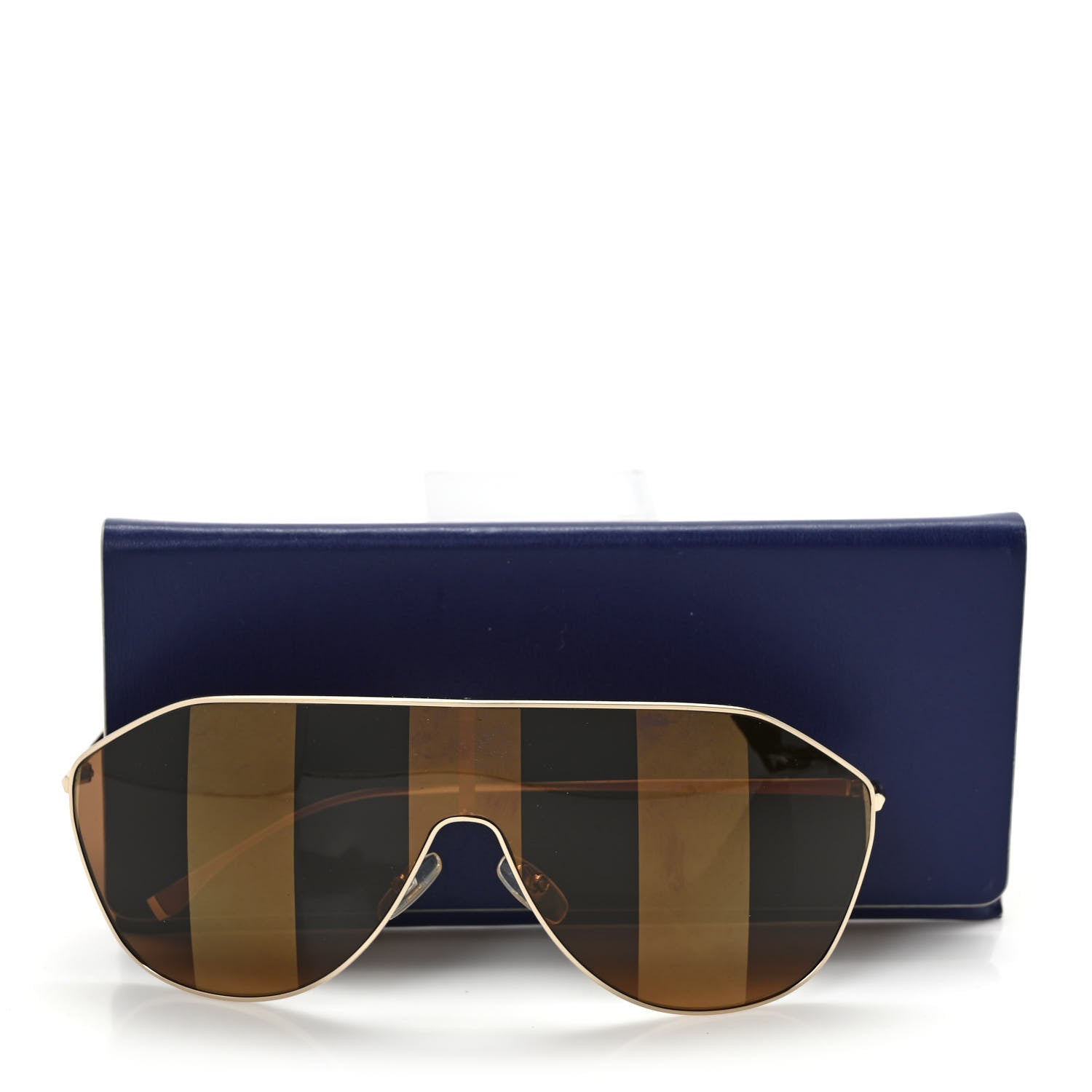 Fendi Metal Aviator Sunglasses FF 0405/S Sunglasses Brown Gold 7 of 7