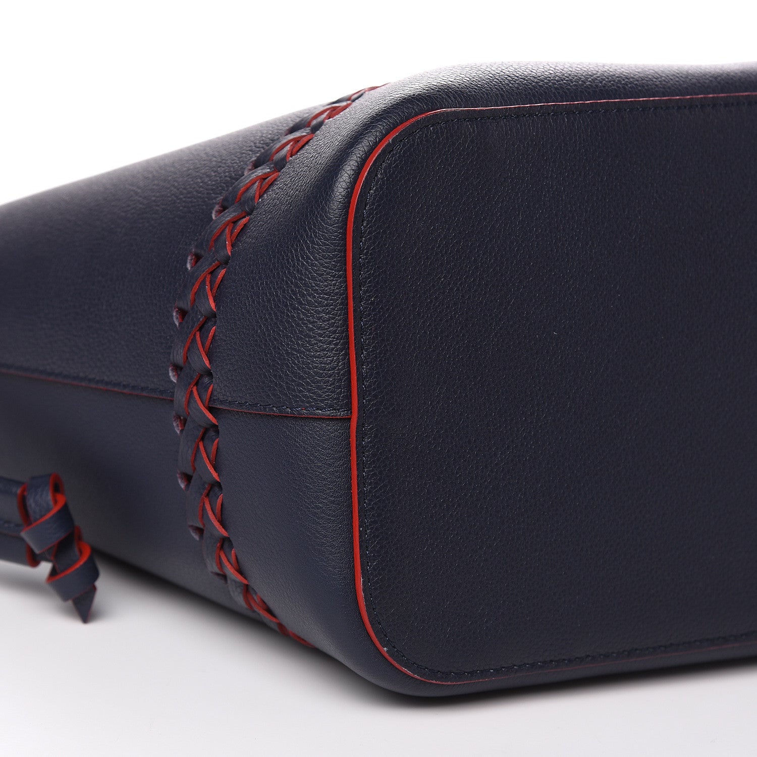 Louis Vuitton Soft Calfskin Braided Lockme Bucket Marine Rouge 7 of 9