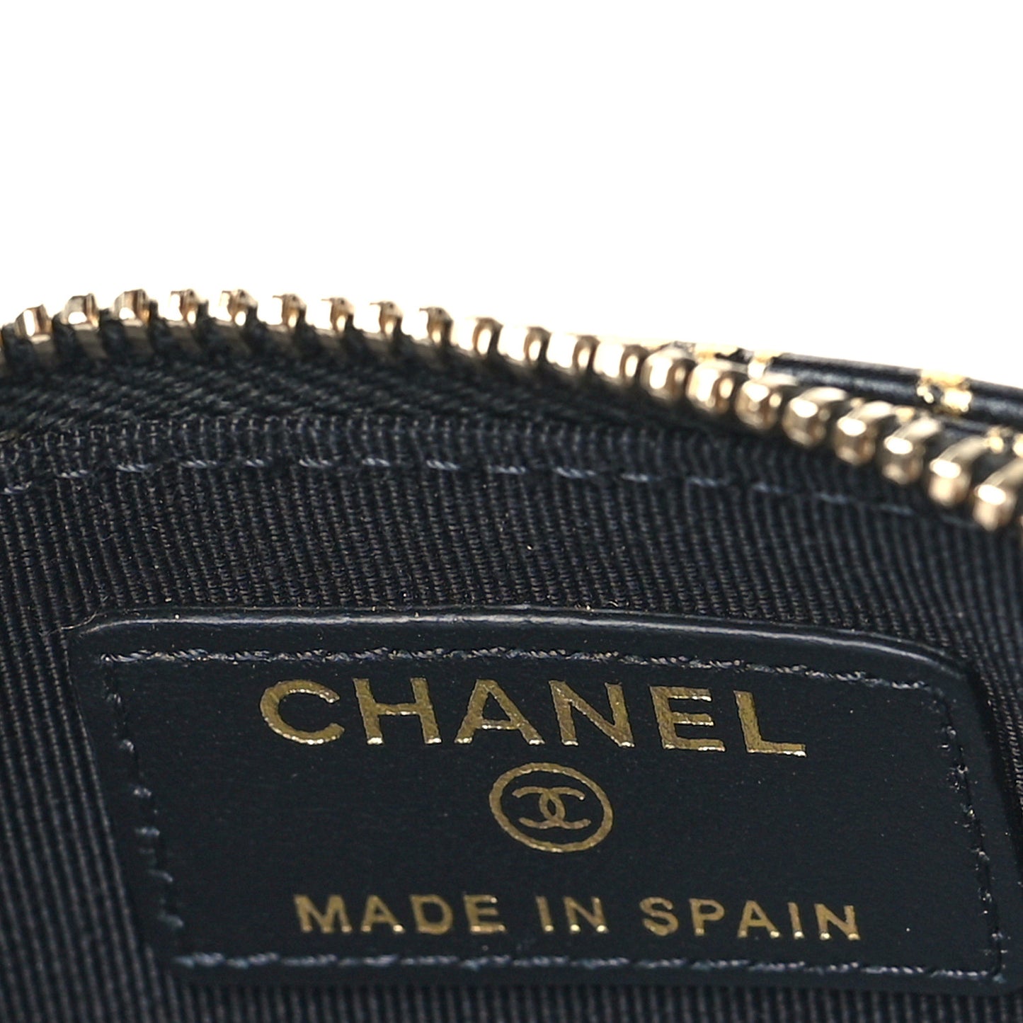 Calfskin Crocodile Embossed Graffiti Reissue Flap Zip Card Holder Black Gold