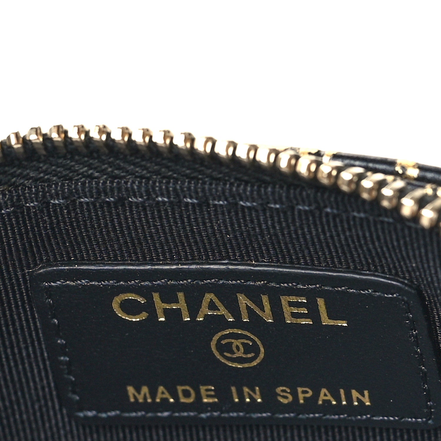 Chanel Calfskin Crocodile Embossed Graffiti Reissue Flap Zip Card Holder Black Gold 6 of 8