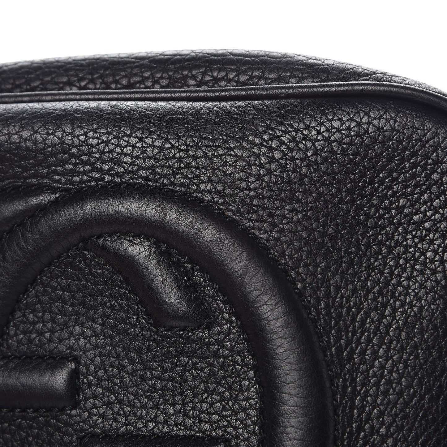 Pebbled Calfskin Small Soho Disco Bag Black