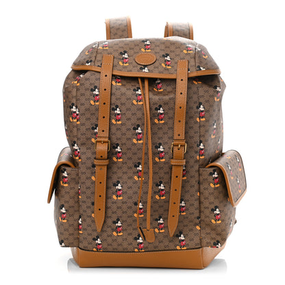 Gucci X DISNEY Mini Vintage GG Supreme Monogram Mickey Mouse Medium Backpack Beige Vintage Sun Oil 1 of 10