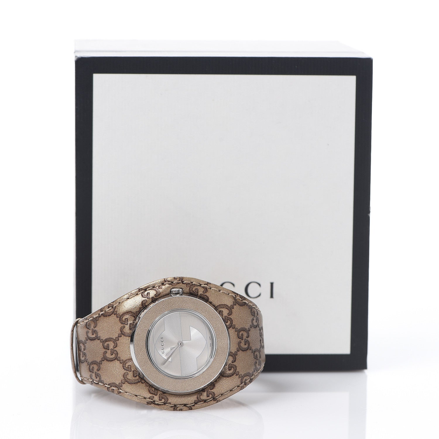 Gucci Stainless Steel Calfskin 36mm U-Play Quartz Watch Taupe 6 of 6