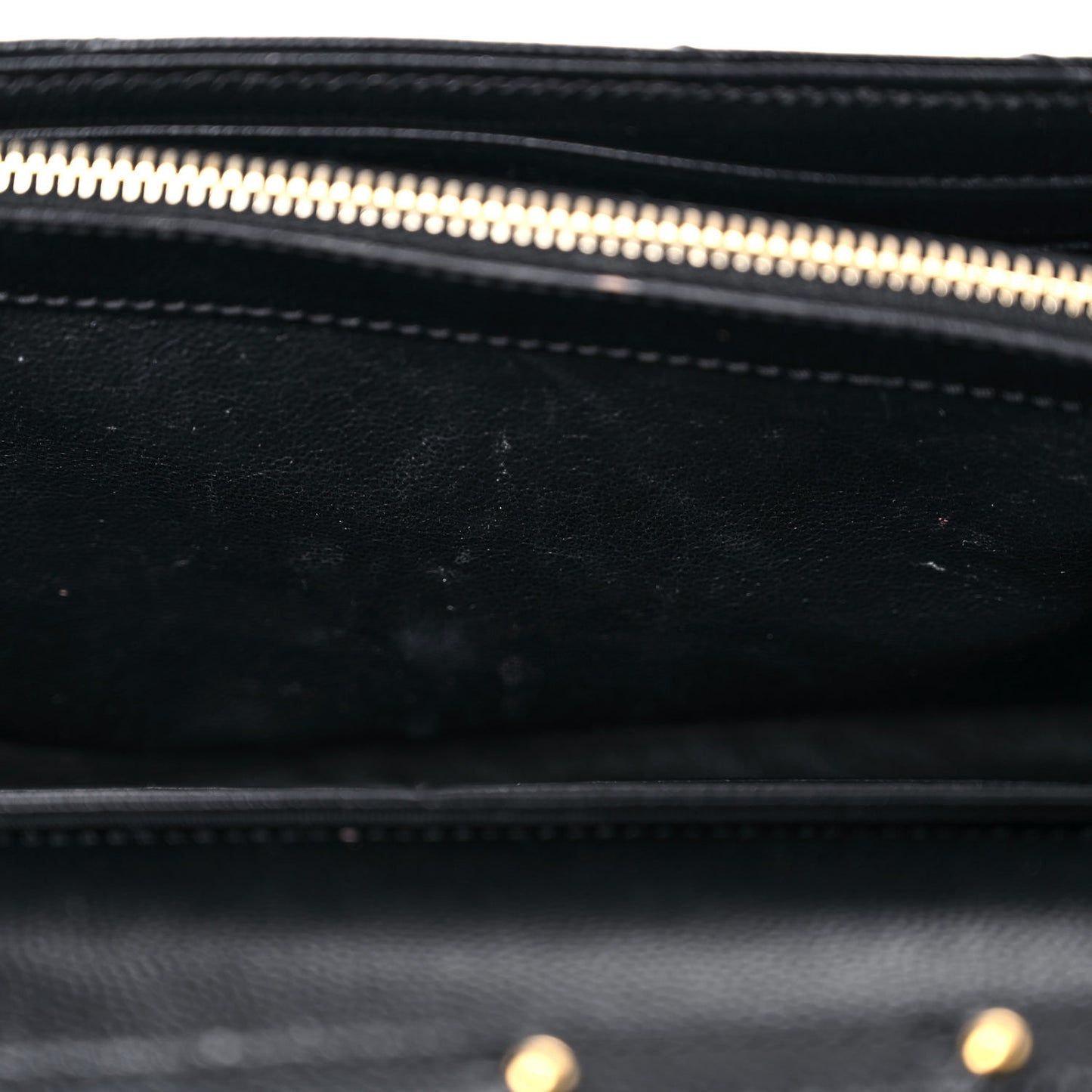 Grain De Poudre Matelasse Chevron Monogram Chain Wallet Black