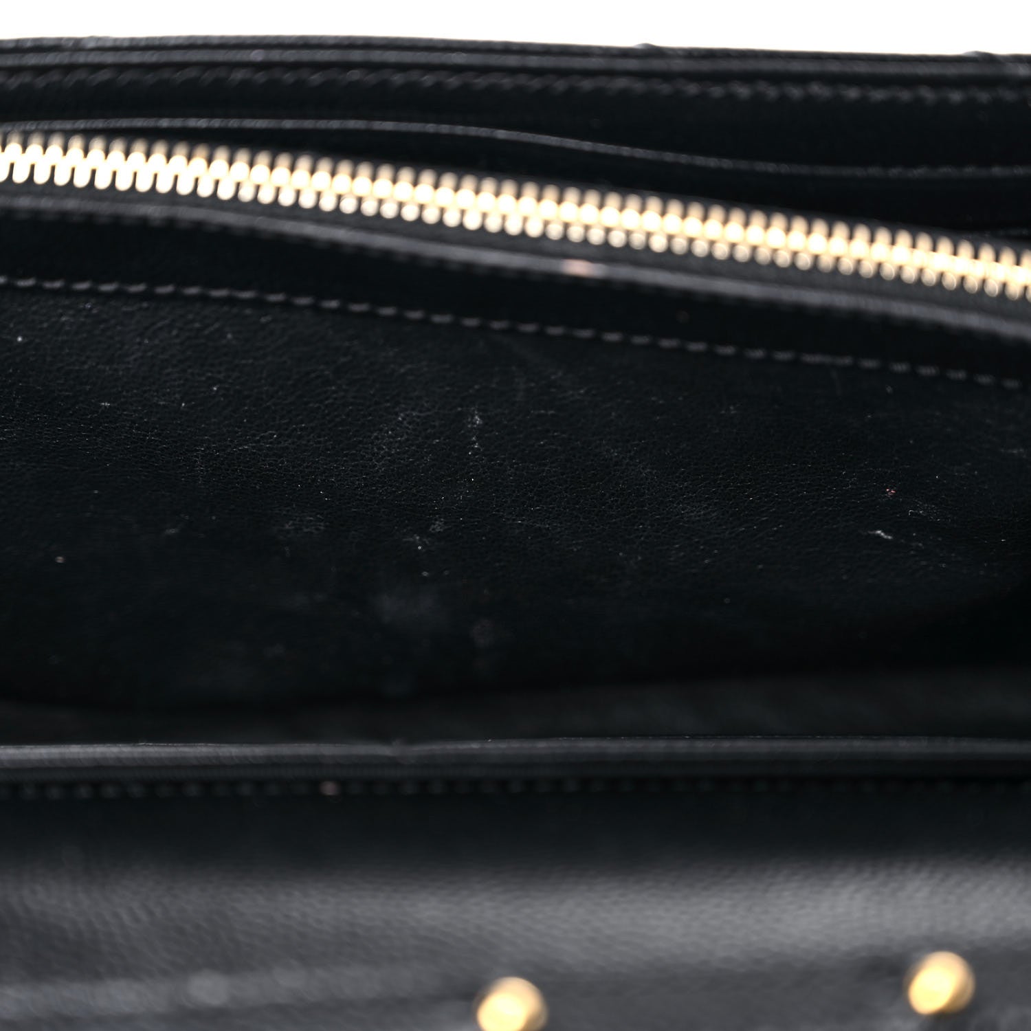 Saint Laurent Grain De Poudre Matelasse Chevron Monogram Chain Wallet Black 17 of 23