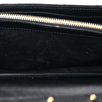 Saint Laurent Grain De Poudre Matelasse Chevron Monogram Chain Wallet Black 17 of 23