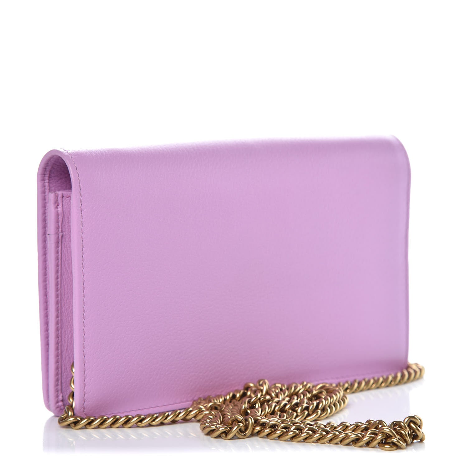 Gucci Calfskin Marquise Crystals Mini GG Chain Wallet Malva 3 of 7